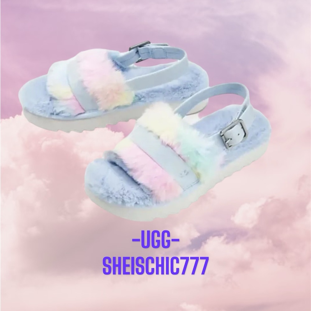 🏳️‍⚧️Koolaburra By UGG Fuzz D Out Women's Slippers Blue Pastel Sz 11 NWOT
